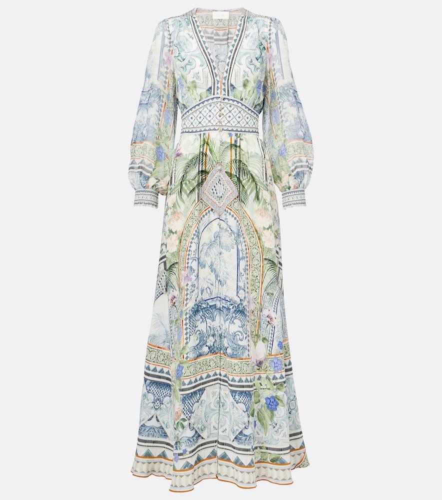 camilla printed silk crêpe maxi dress