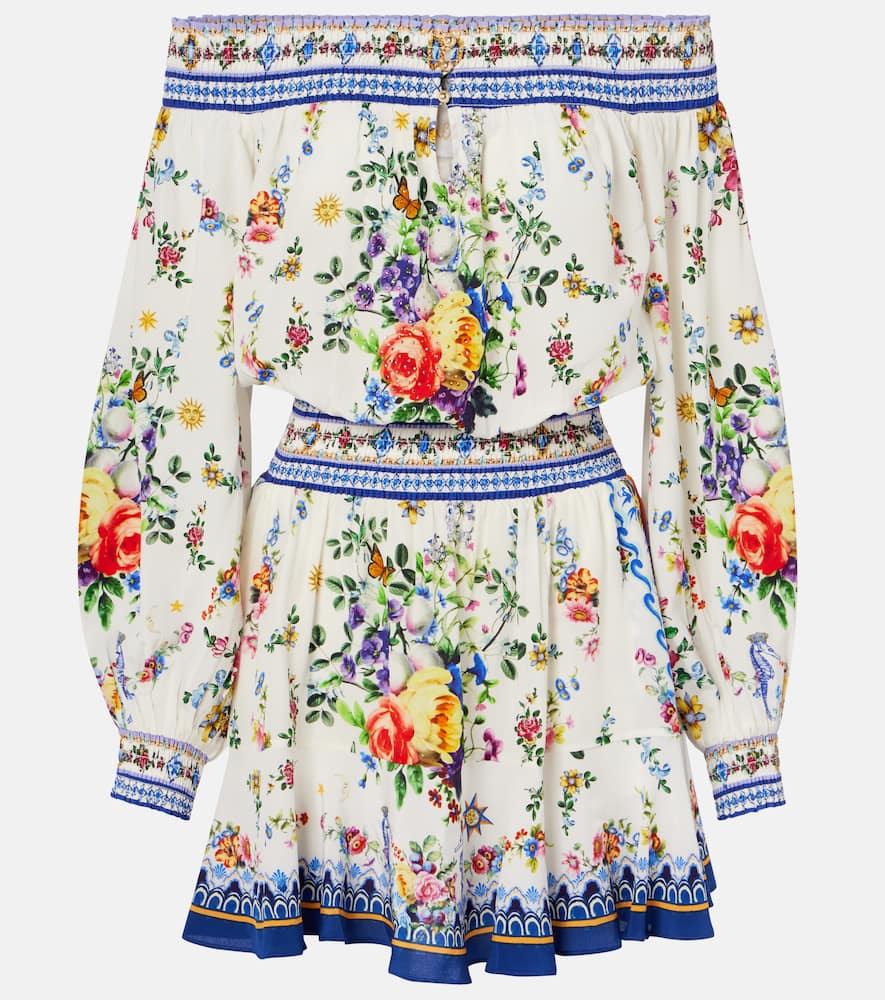 camilla printed silk crêpe minidress