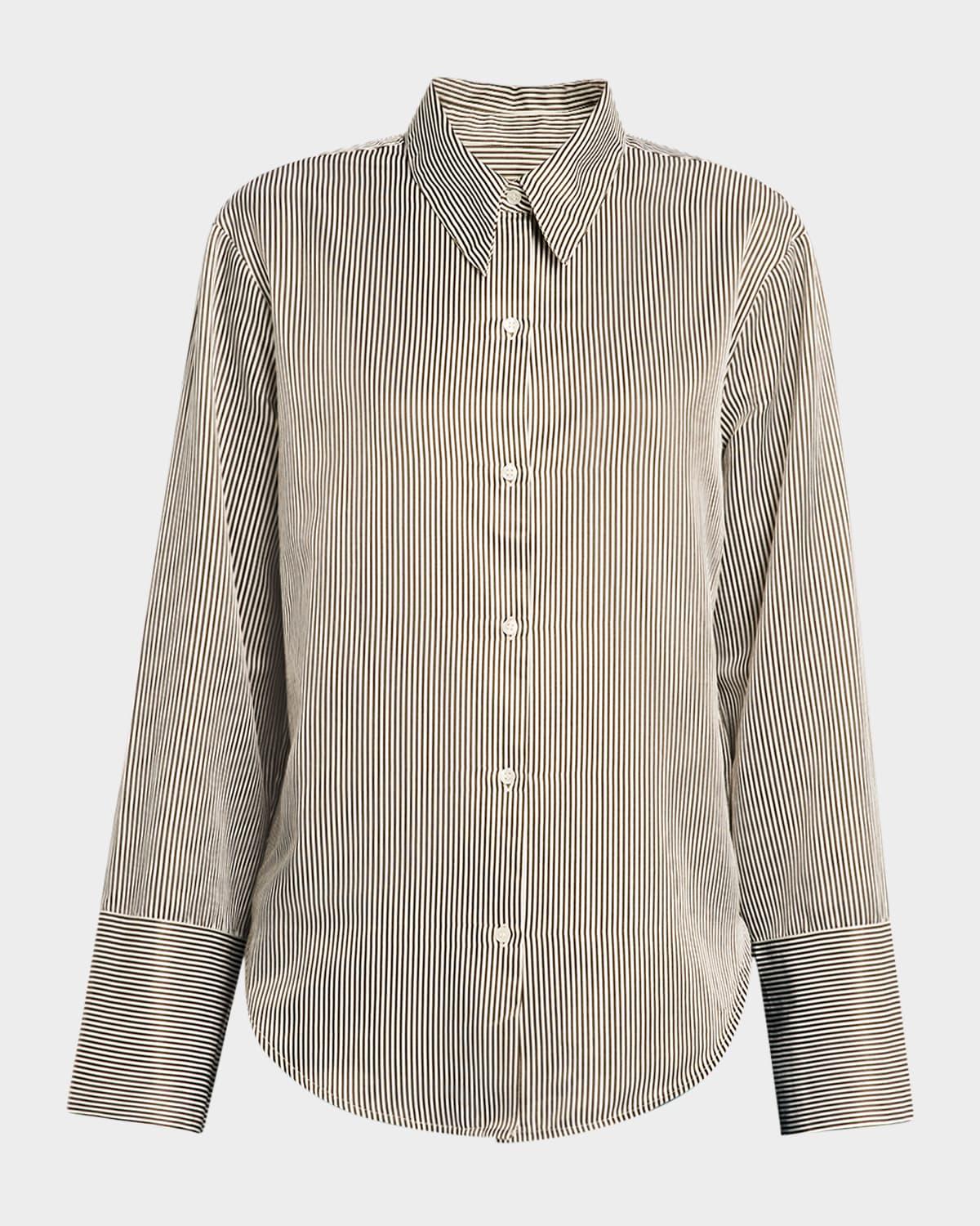camilla stripe button-front shirt