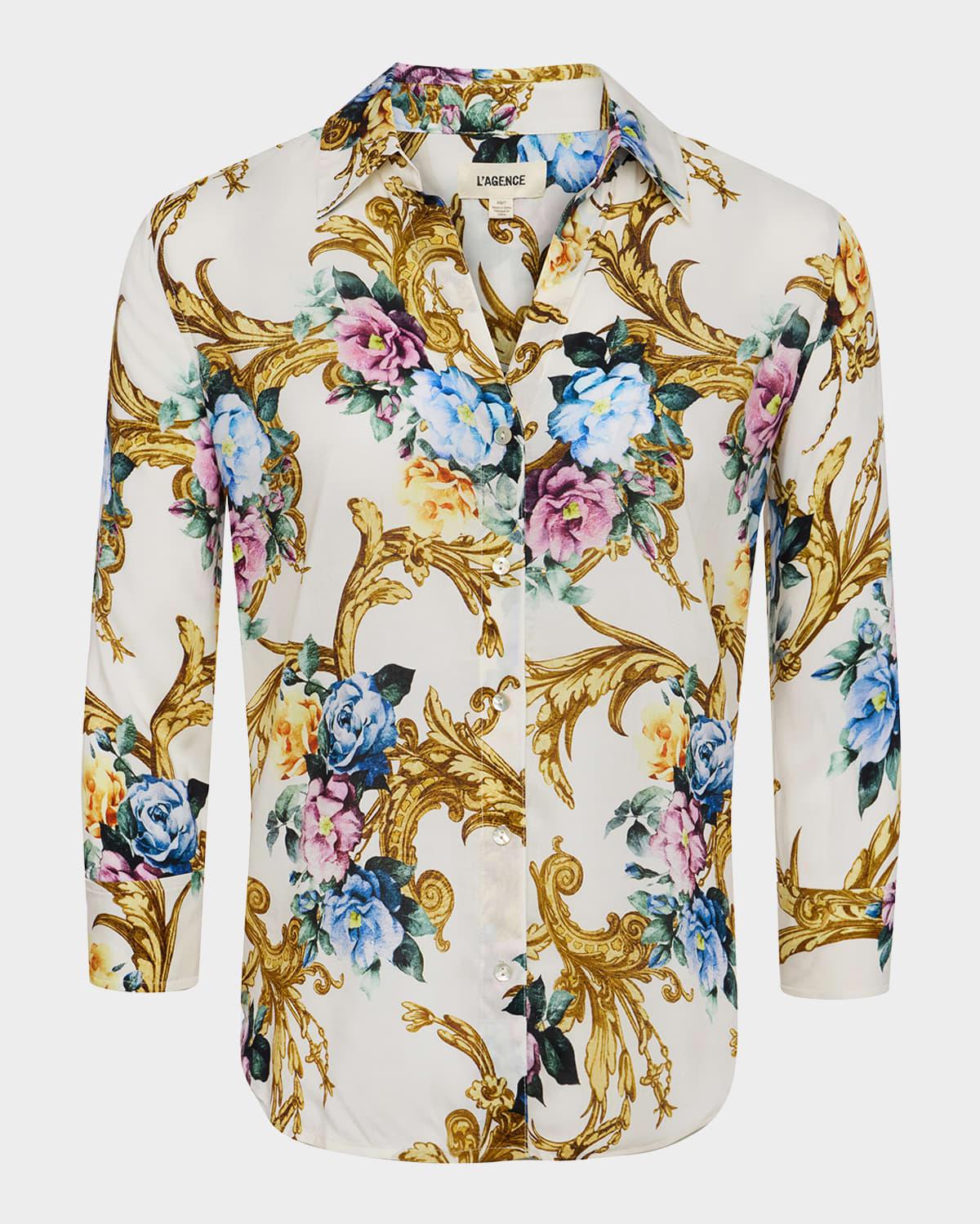 camille button-front blouse