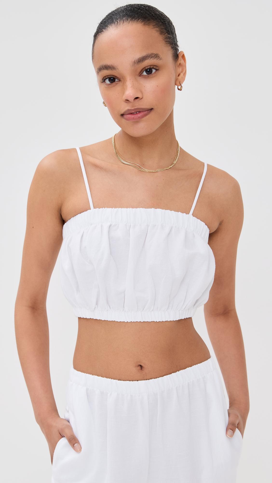 camille cropped linen top