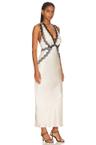 camille lace cross back midi dress