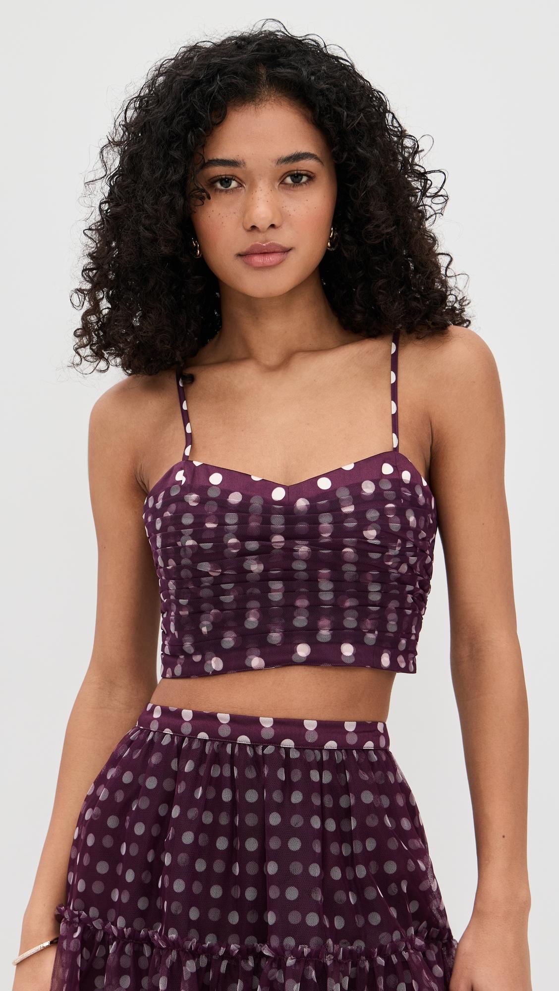 camille polka dot selly top