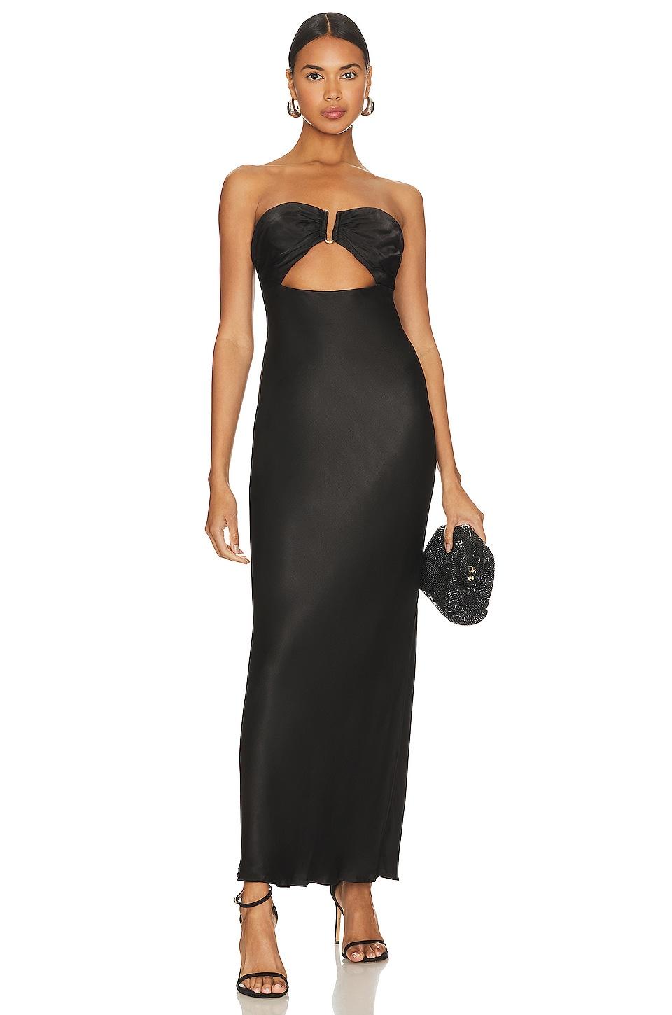 camille strapless cut out midi dress
