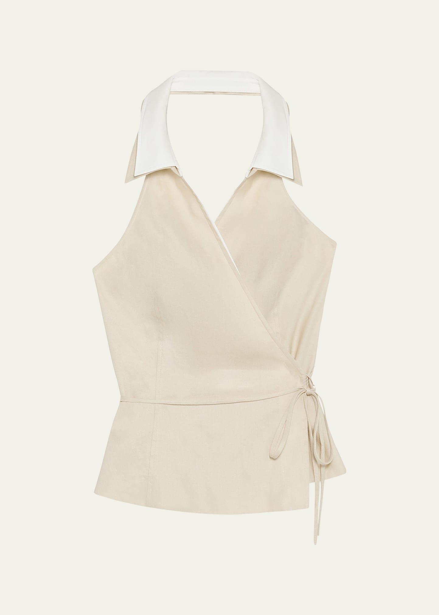 campbell linen halter shirt