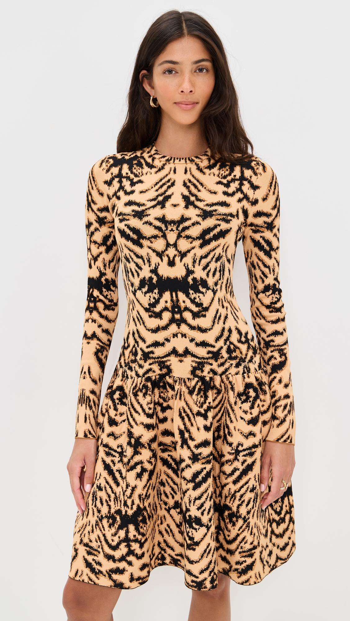 camryn jacquard knit long sleeve dress