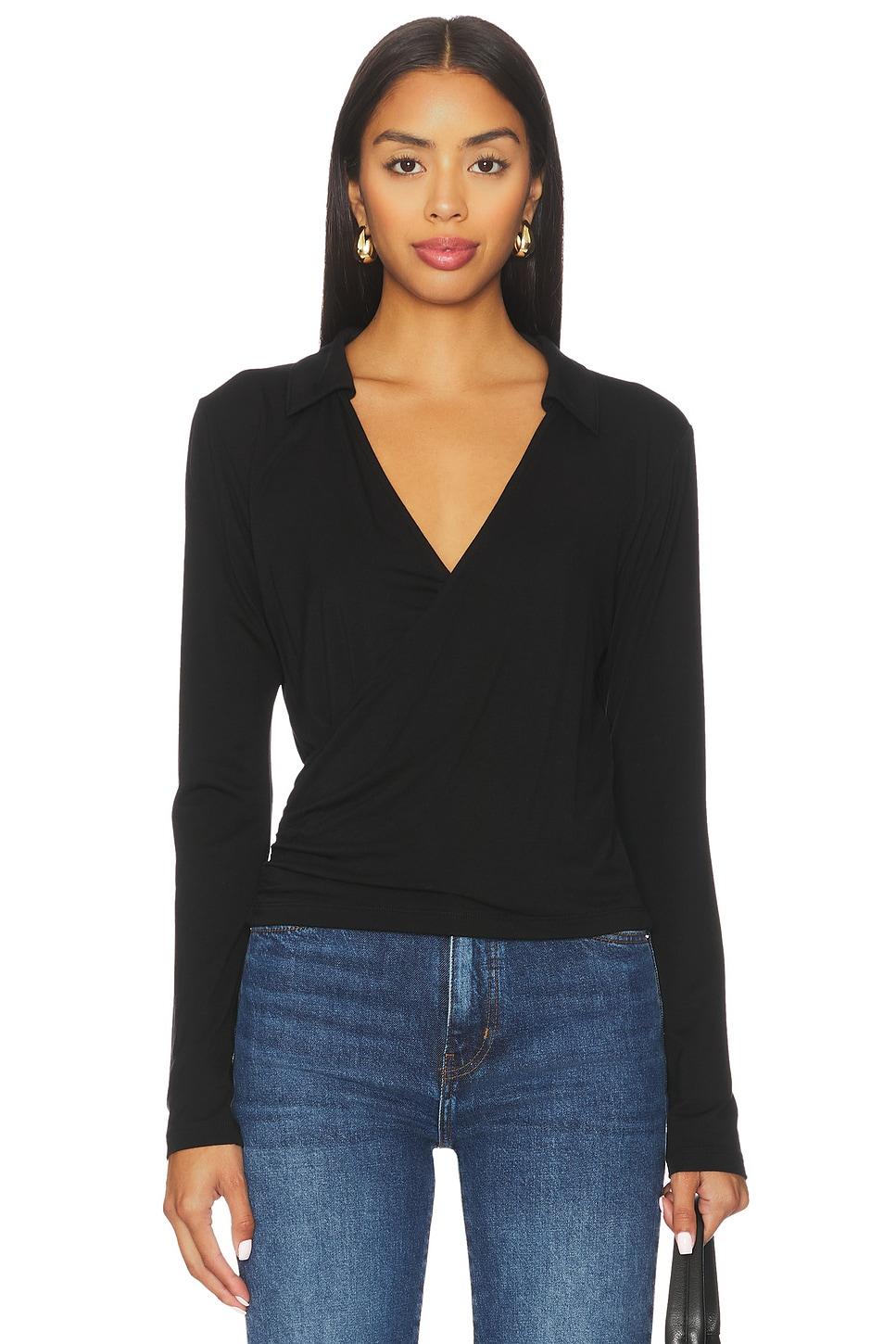 camryn wrap long sleeve top