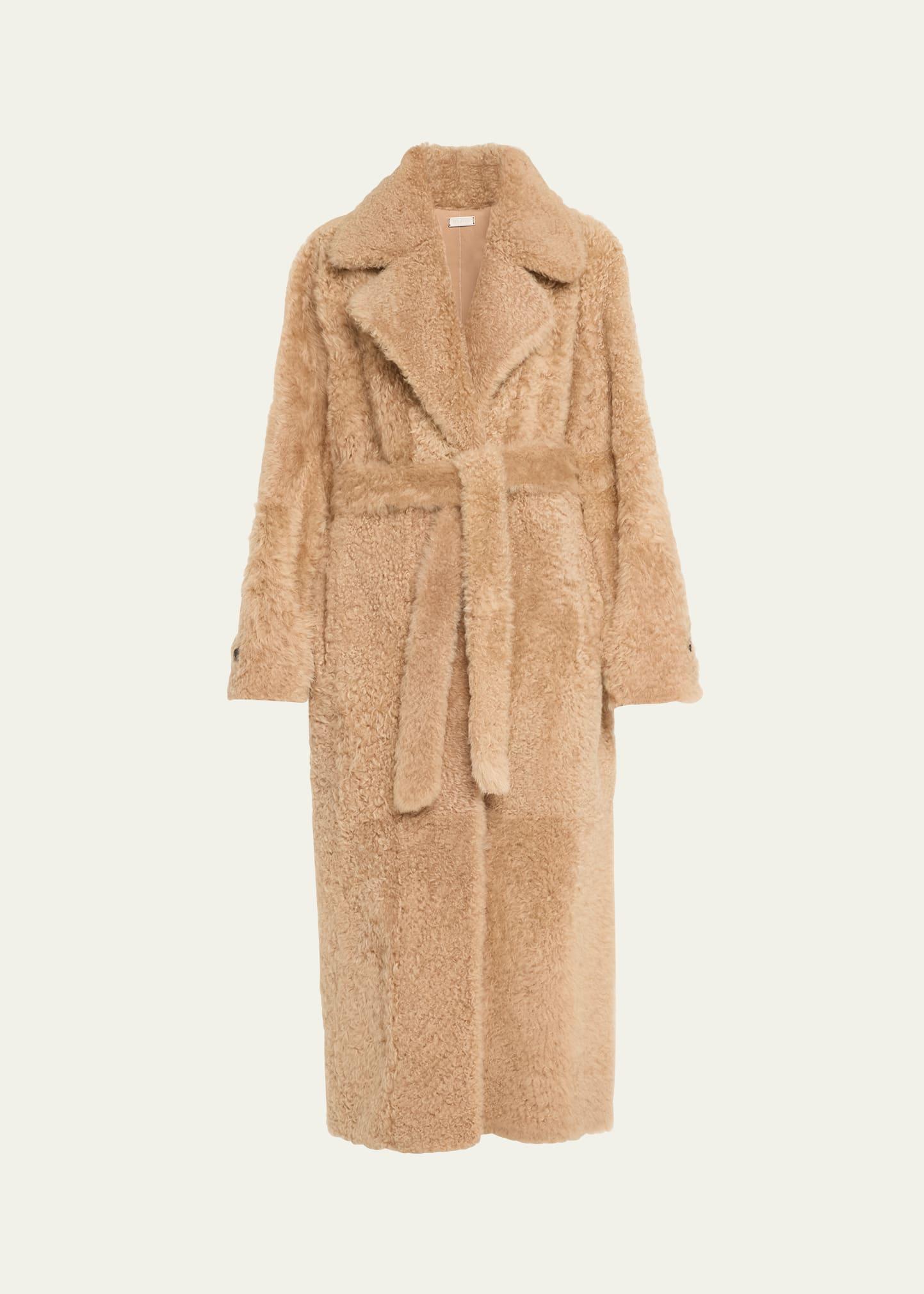 can long shearling coat