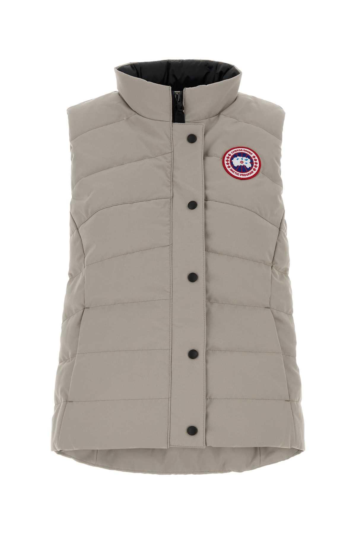 canada goose dove grey polyester blend freestyle crew sleeveless down jacket