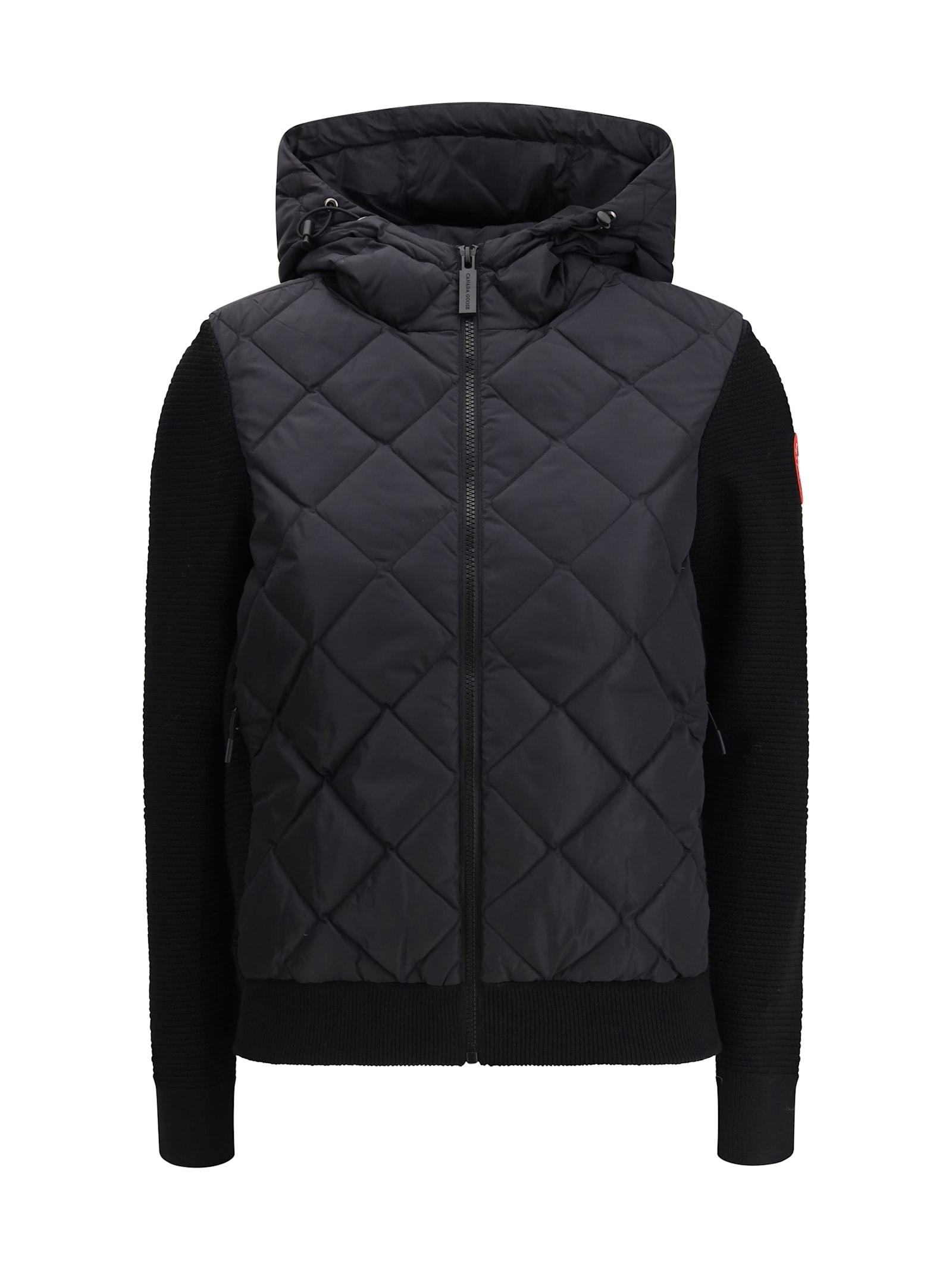 canada goose hybridge quilted knit hooded down jacket