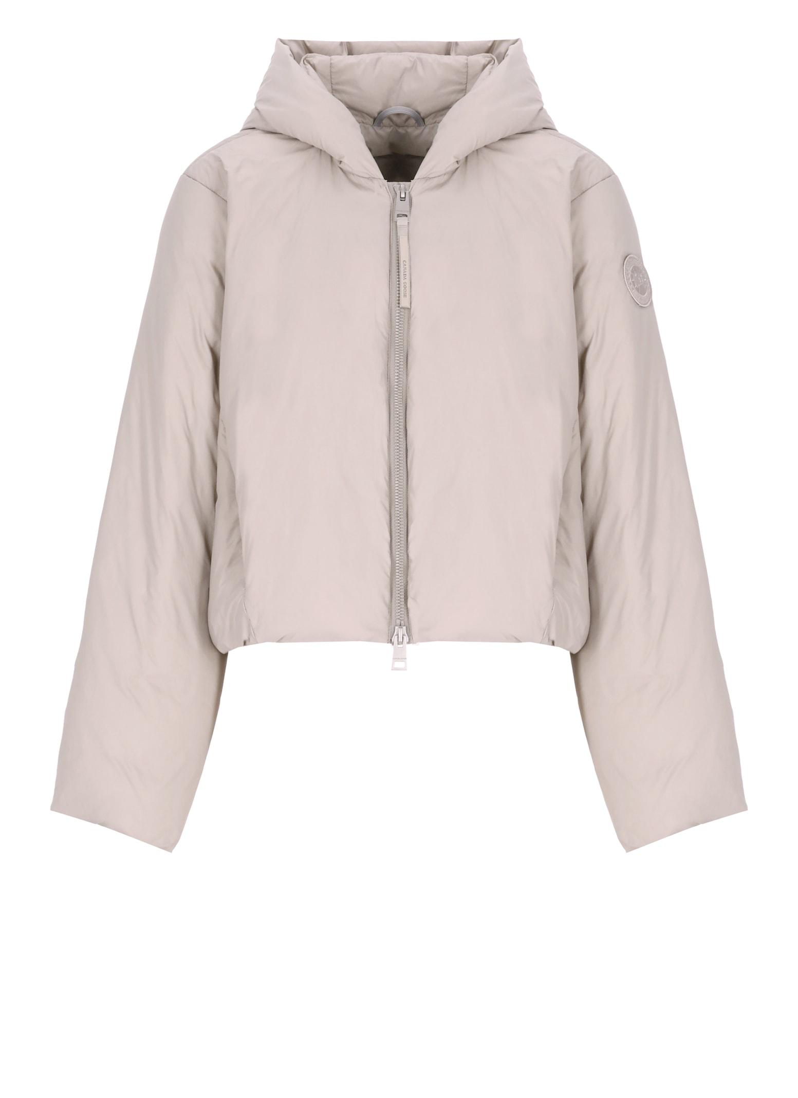 canada goose logoed down jacket