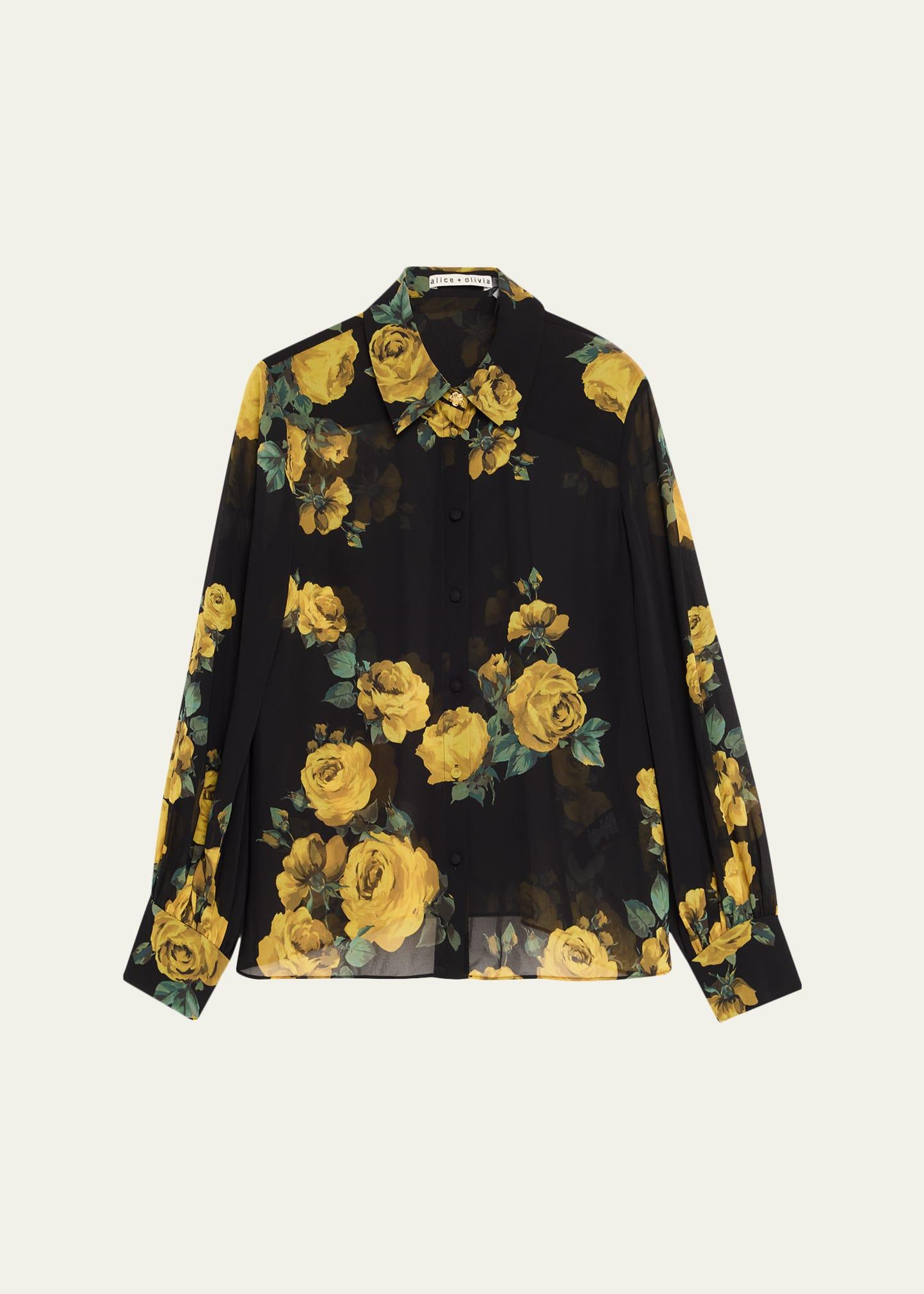 candace rosehips blouson-sleeve buttoned shirt