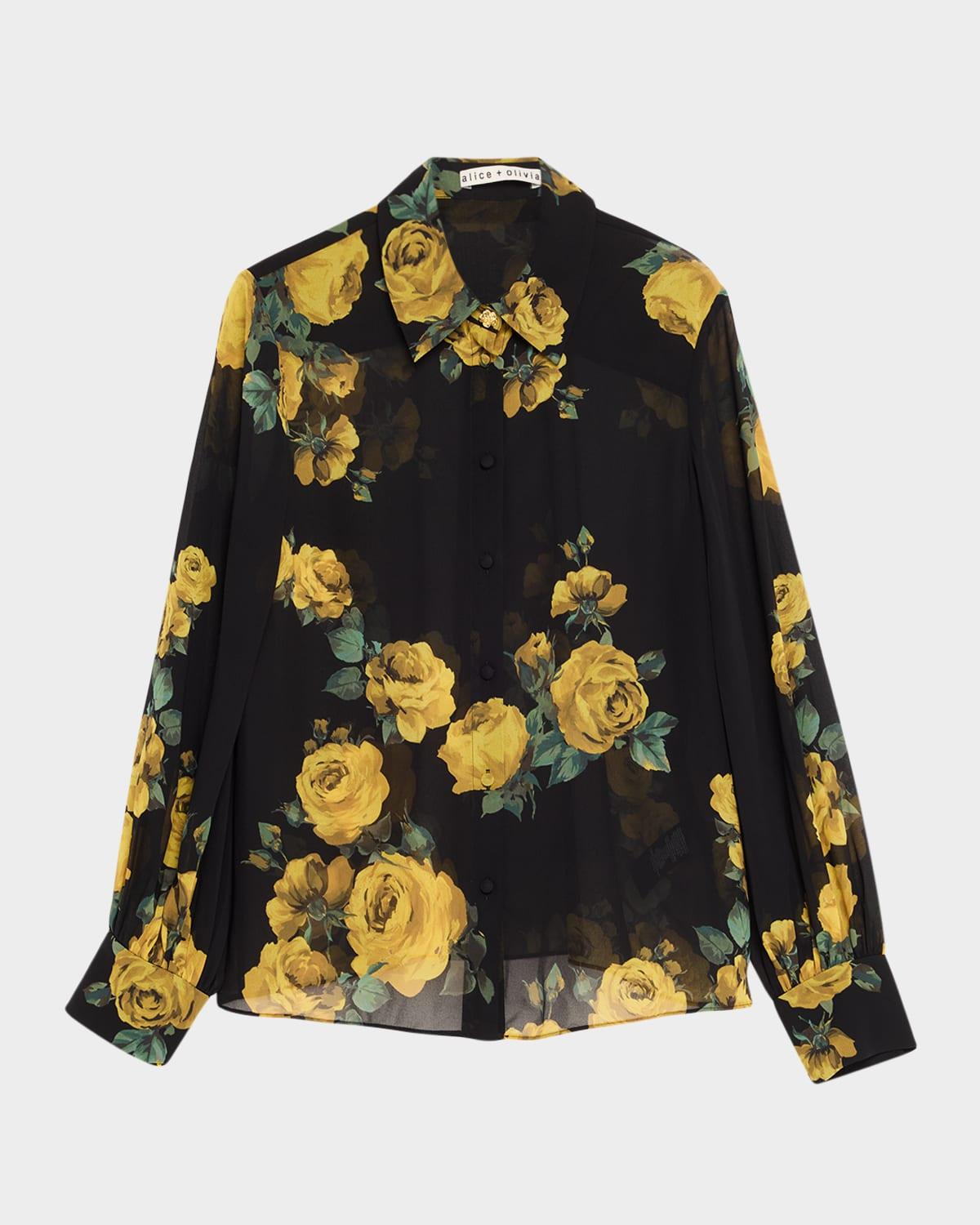 candace rosehips blouson-sleeve buttoned shirt