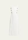 candice long buttoned linen dress