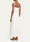 candice long buttoned linen dress