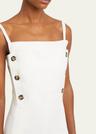candice long buttoned linen dress