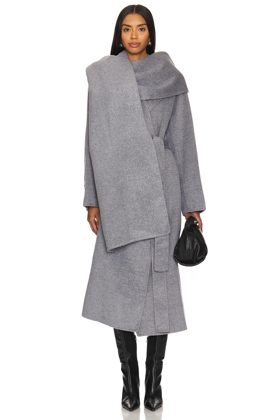 candice scarf double wool coat