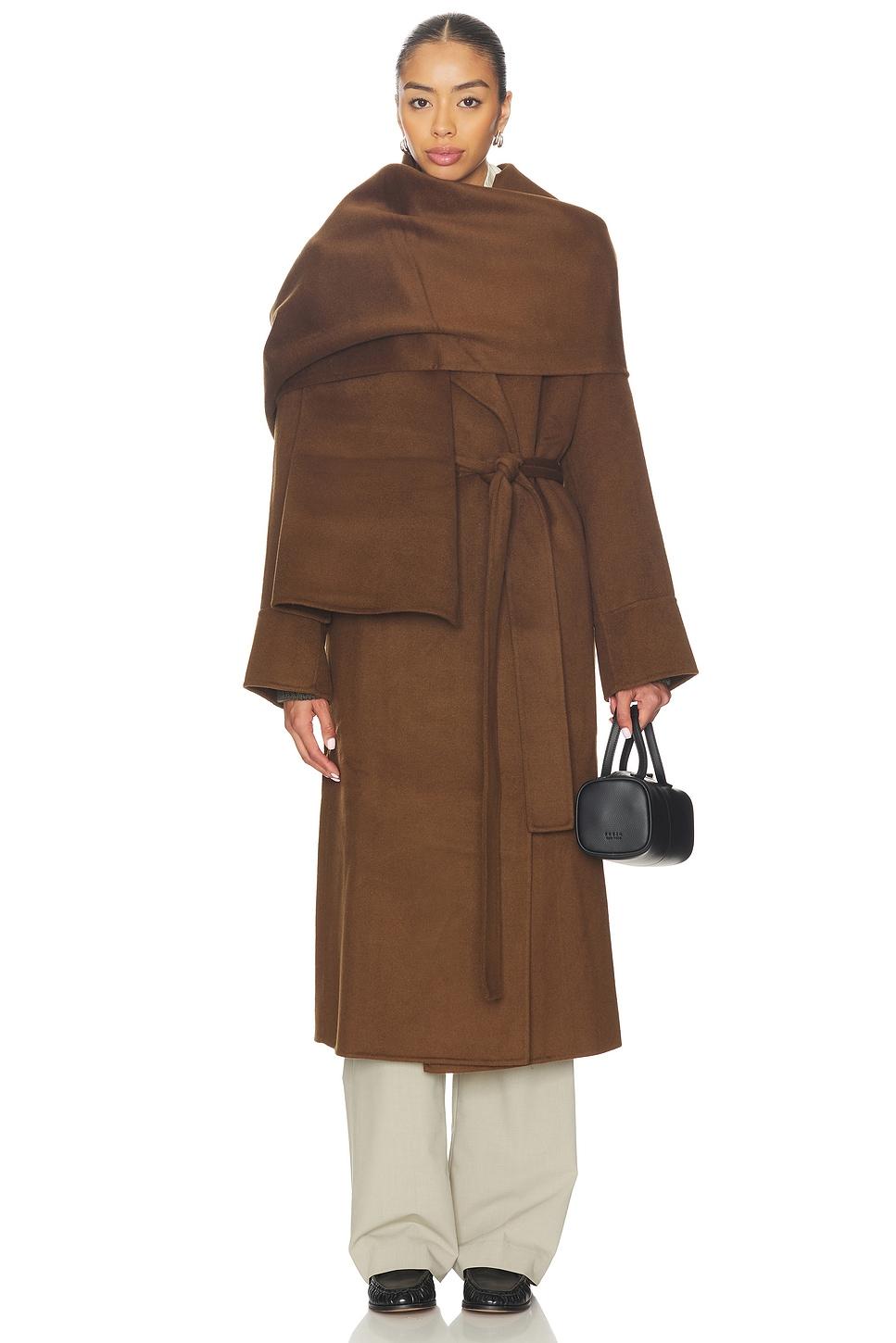 candice scarf double wool long coat
