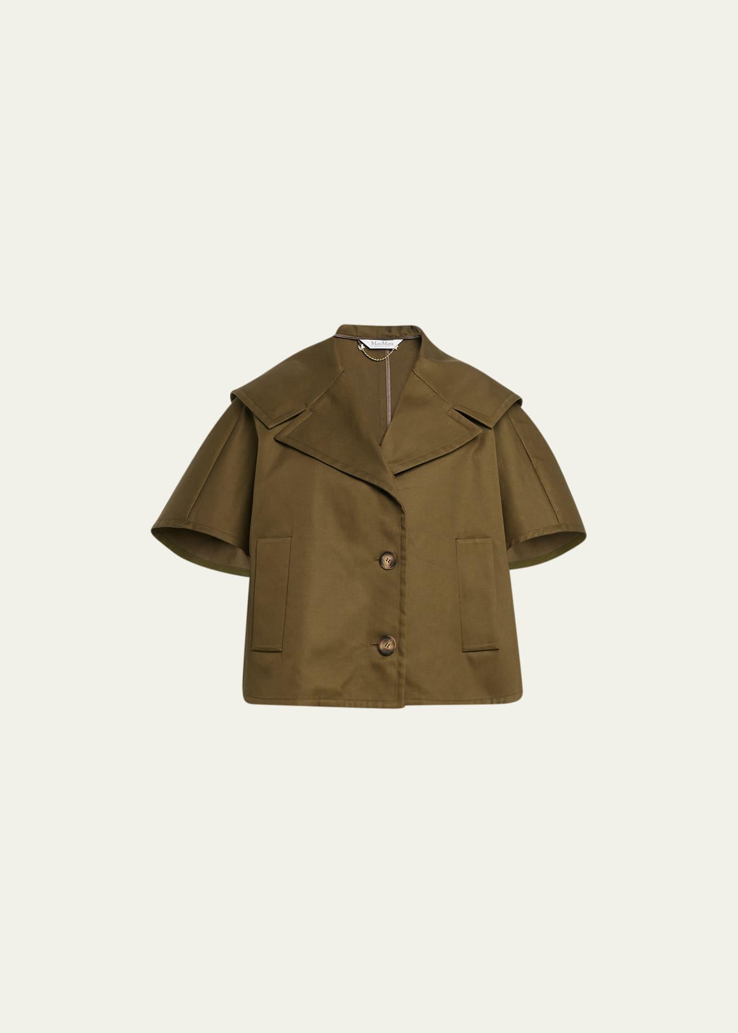 canossa doppio gabardine khaki cape