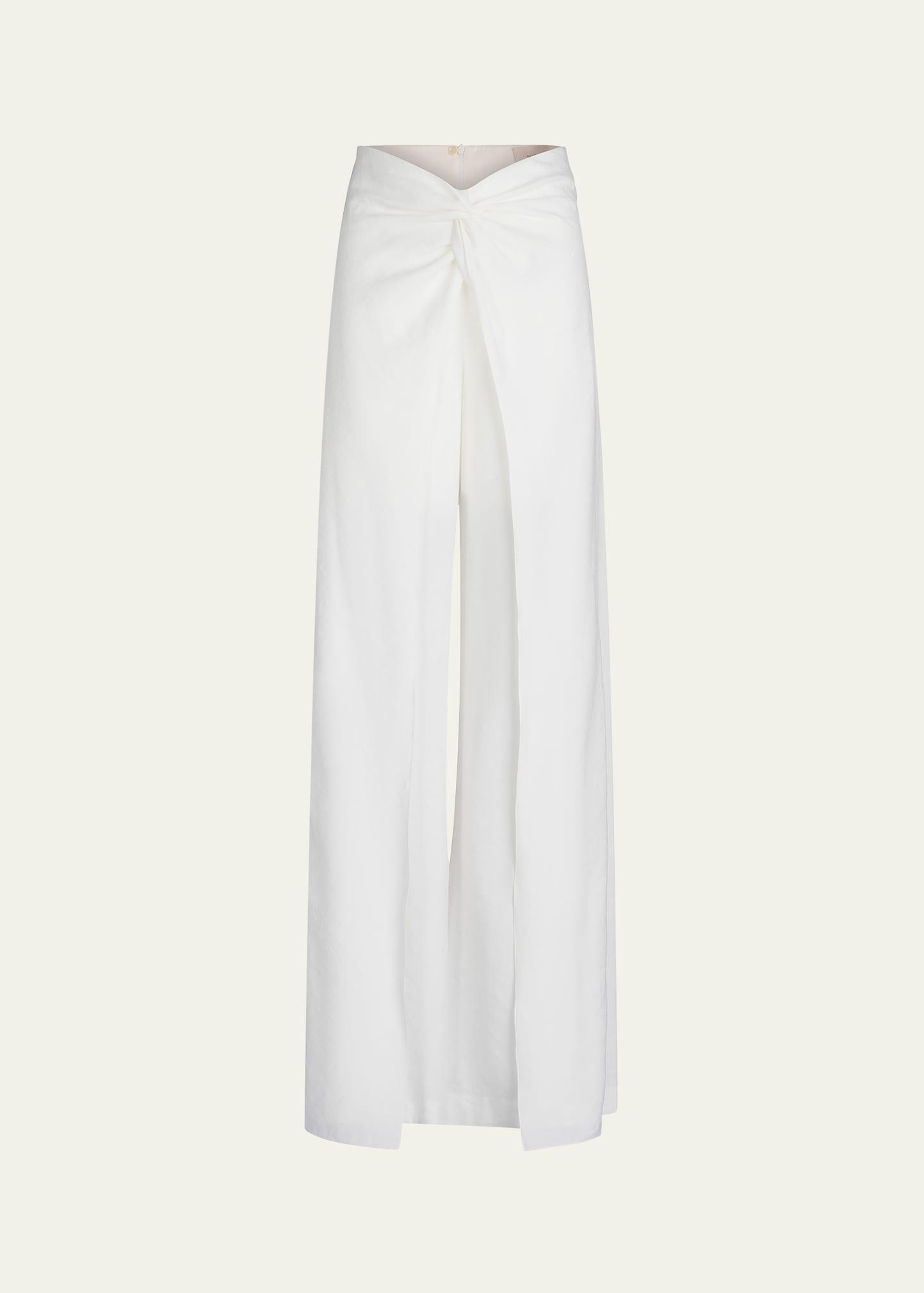 canturipe twist-front wide leg pants