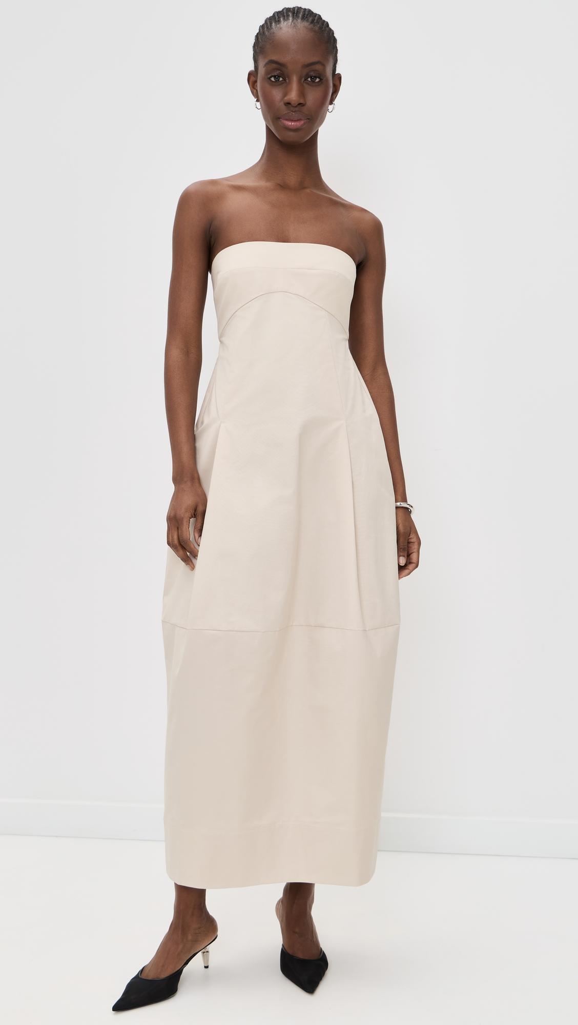 canvas pleat cocoon dress