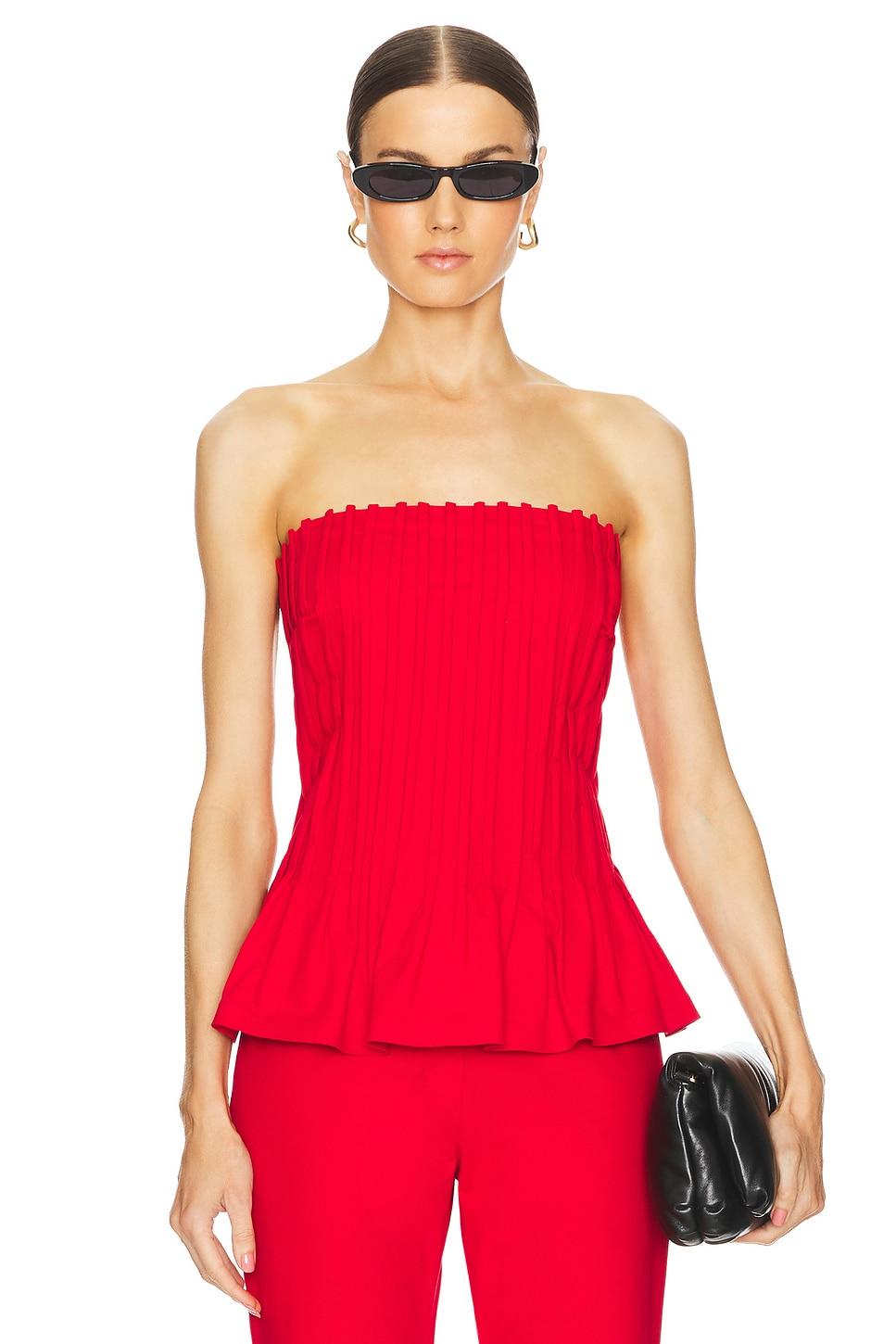 canvas stitch-detailed bustier
