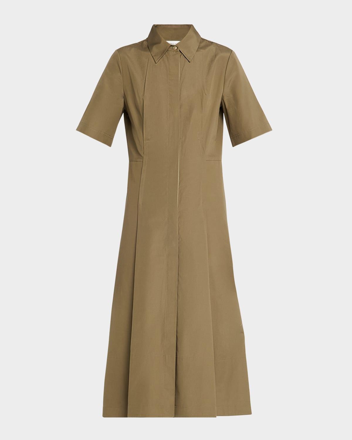 canvas tape short-sleeve shirtdress