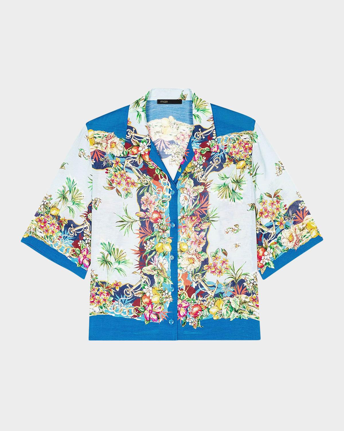 canzibi linen-blend shirt
