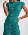 cap-sleeve a-line floral lace gown
