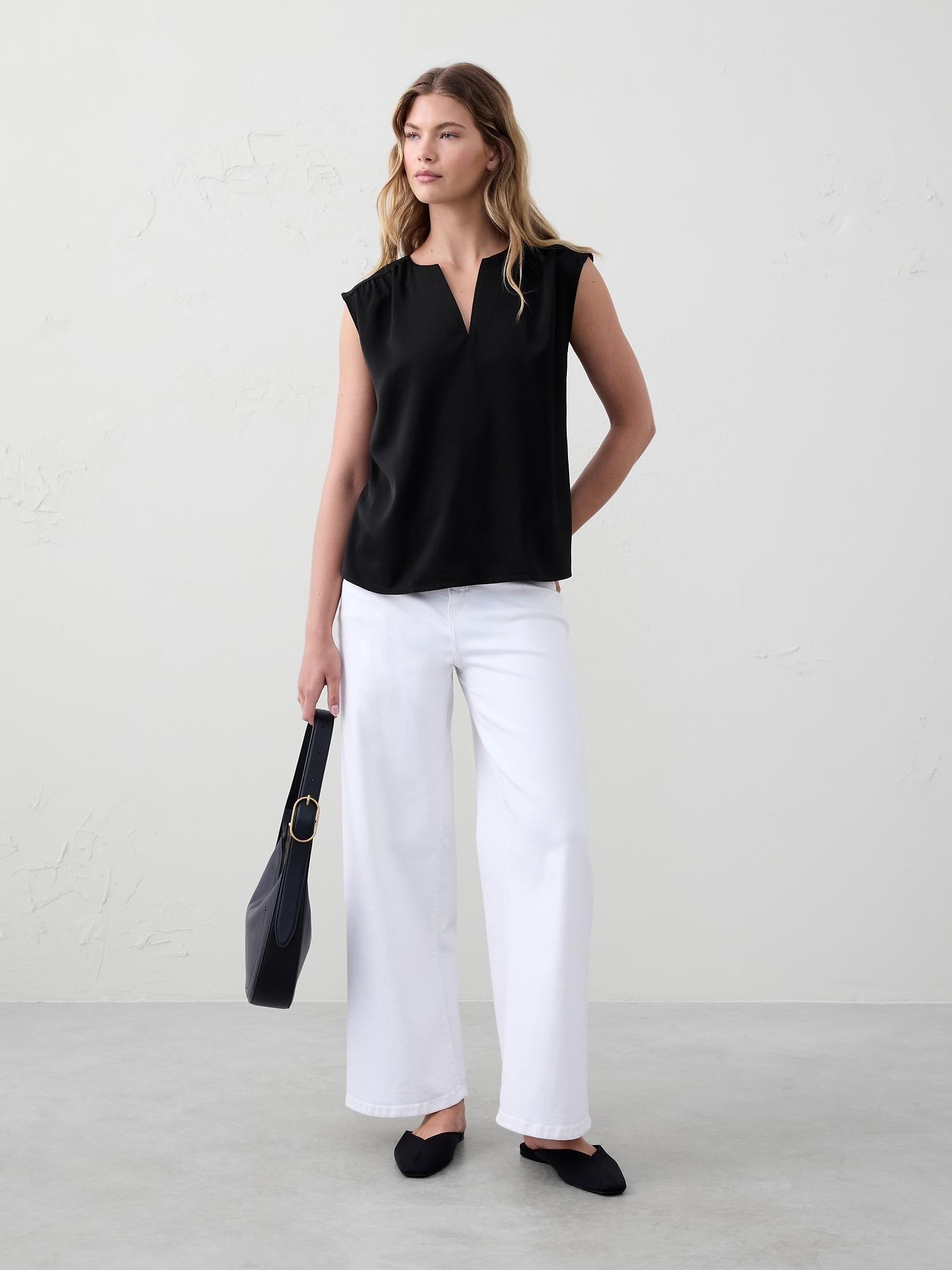 cap-sleeve blouse