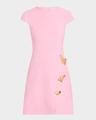 cap-sleeve butterfly-slit tweed mini dress