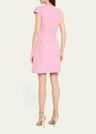 cap-sleeve butterfly-slit tweed mini dress