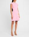 cap-sleeve butterfly-slit tweed mini dress