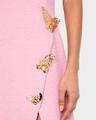 cap-sleeve butterfly-slit tweed mini dress