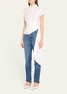 cap sleeve button front draped blouse