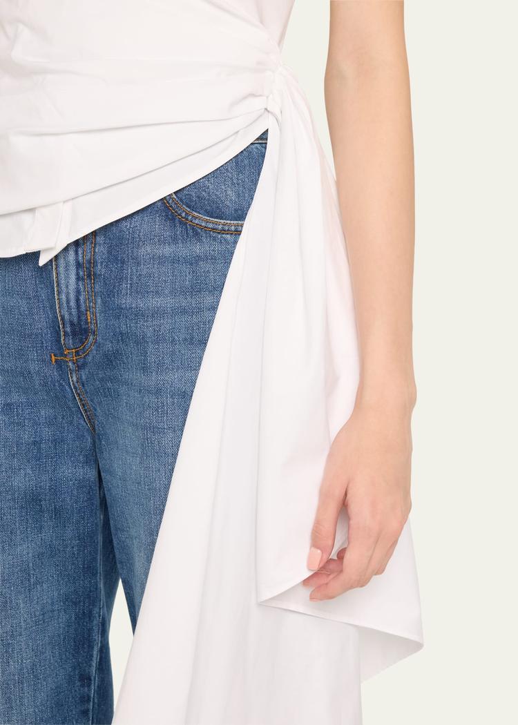 cap sleeve button front draped blouse
