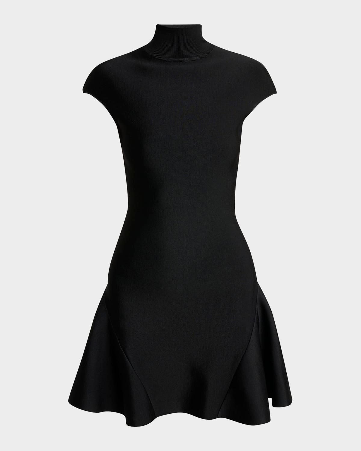 cap-sleeve fit-and-flare mini dress