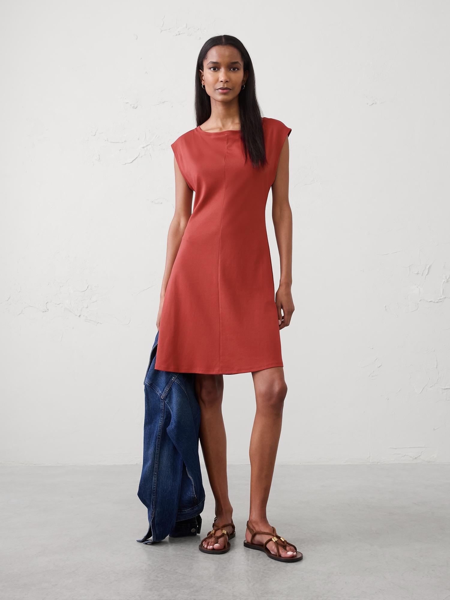 cap-sleeve knee-length dress