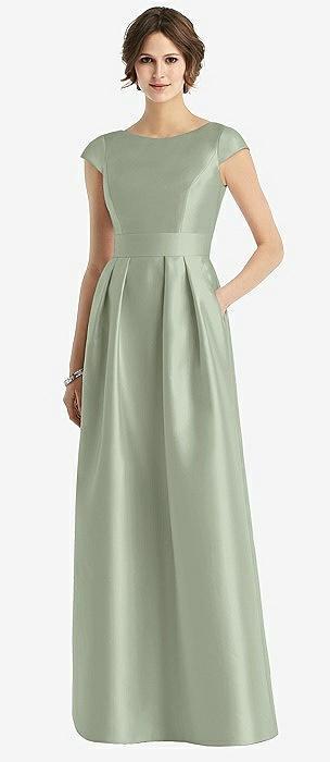 cap sleeve pleated skirt dress with pockets