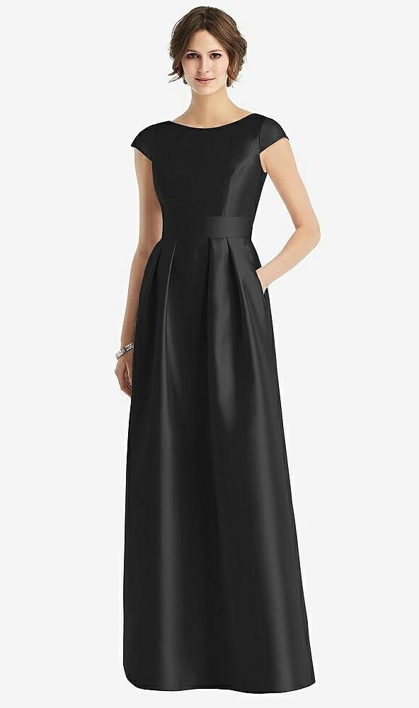 cap sleeve pleated skirt dress with pockets