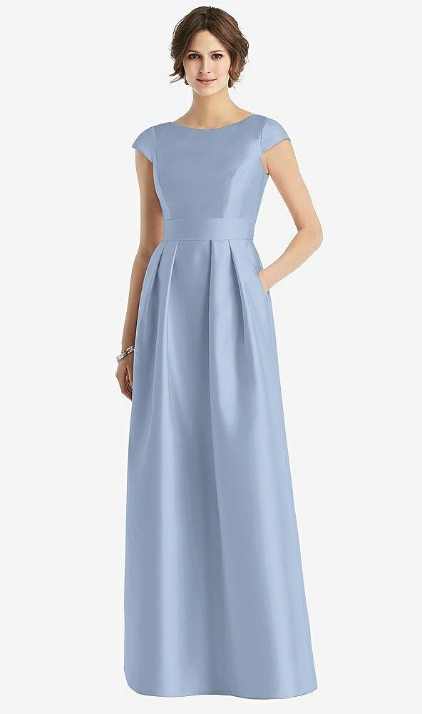 cap sleeve pleated skirt dress with pockets