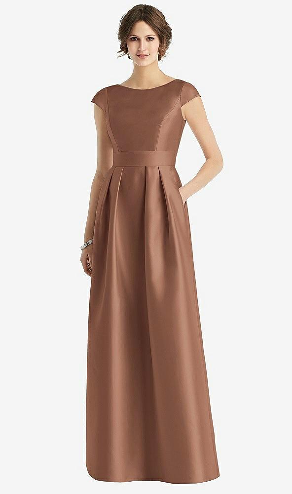 cap sleeve pleated skirt dress with pockets