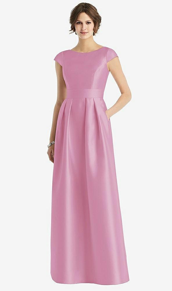 cap sleeve pleated skirt dress with pockets