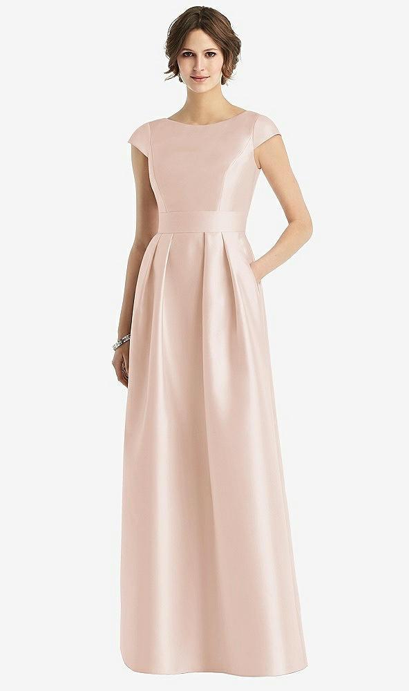 cap sleeve pleated skirt dress with pockets