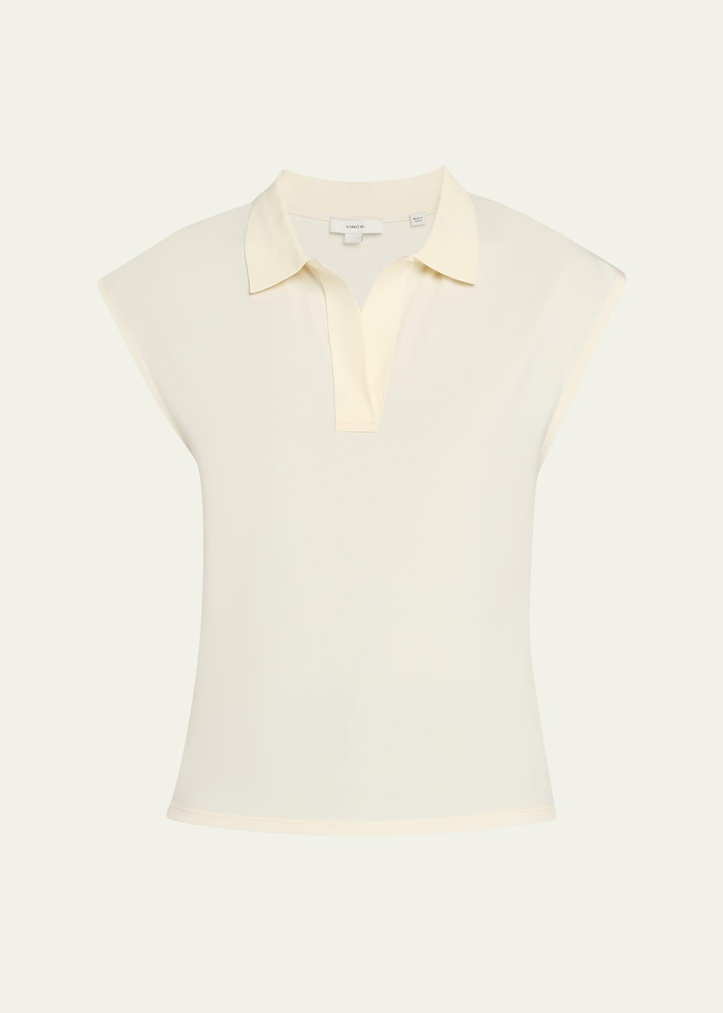 cap-sleeve polo top