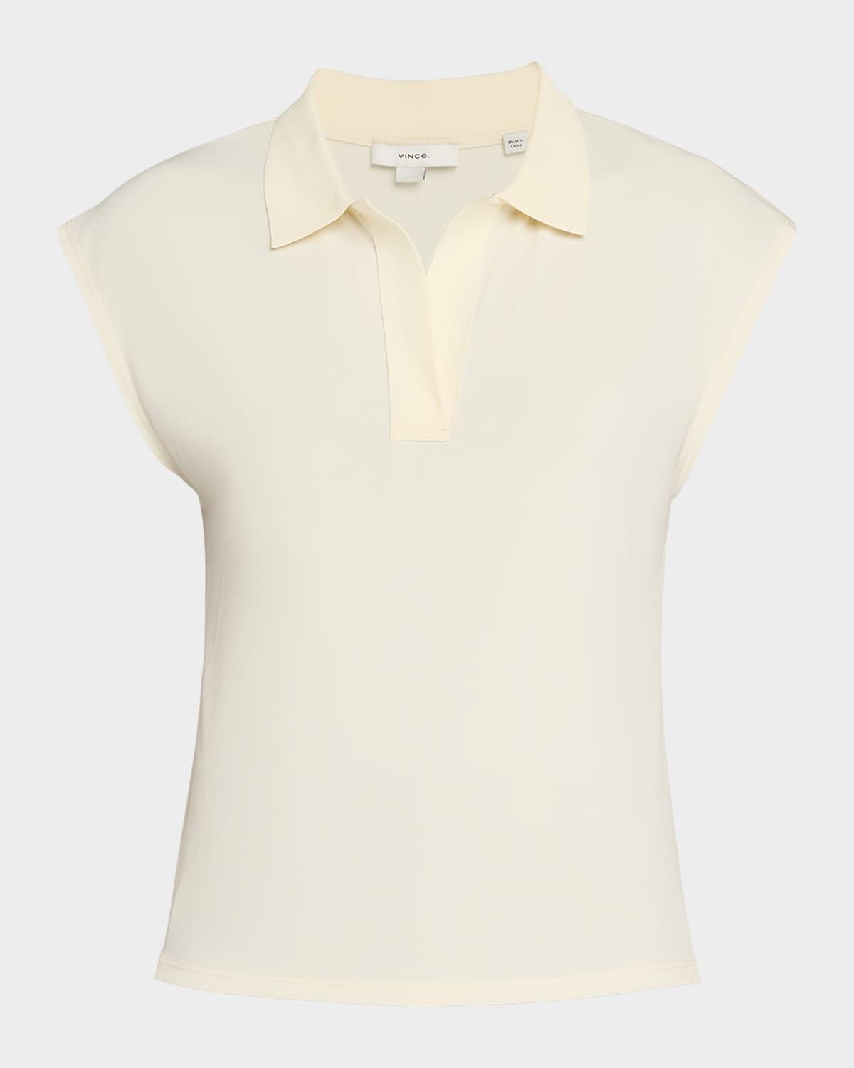 cap-sleeve polo top