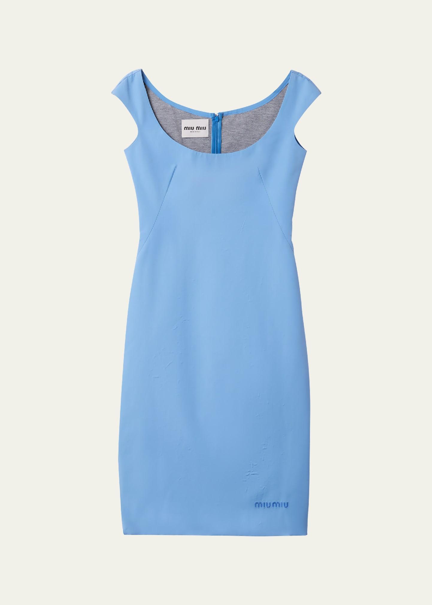 cap-sleeve poplin dress