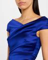 cap-sleeve satin duchesse midi dress