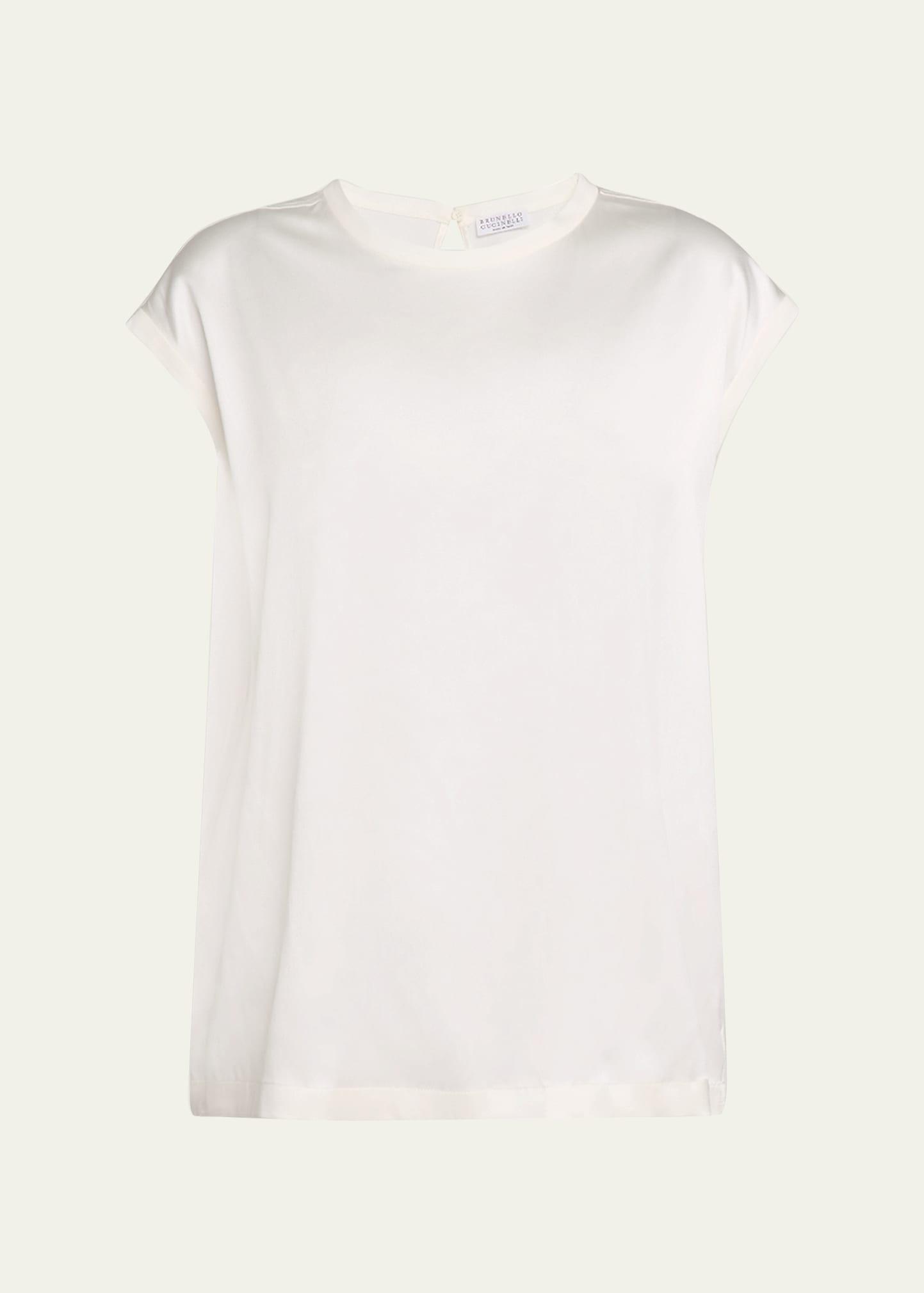 cap sleeve satin silk top