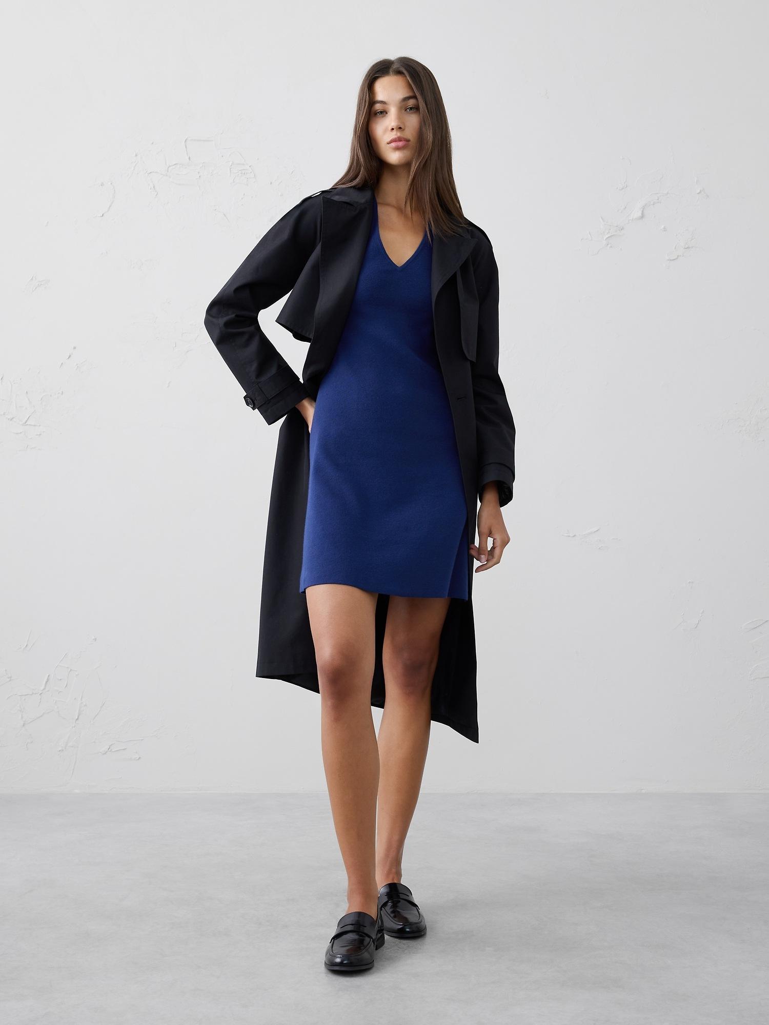 cap-sleeve sweater mini dress